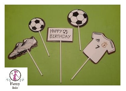 Tortenstecker Fußball Happy Birthday Papierstecker-Set