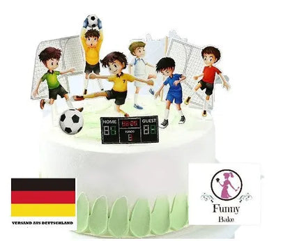 Caketopper-Fußballspiel-Papier-Kindertorte-Tore