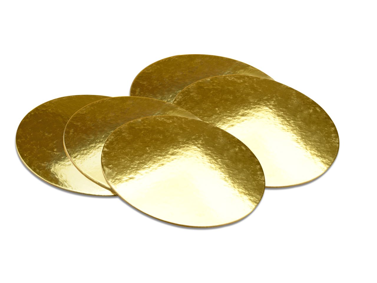 Tortenunterlage-gold-rund-Platte-Torte-25cm gold-glänzend-6Stück-Cakeboard