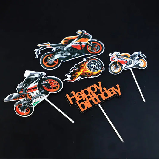 Caketopper Tortenstecker Motorrad Papier-Set - Funny Bake