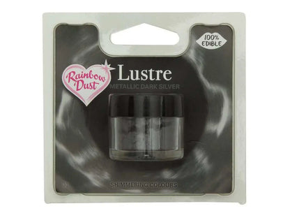 Rainbow Dust Puderfarbe Metallic Dark Silver - Funny Bake