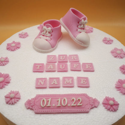 Essbare Taufdekoration - Babyschuhe - Funny Bake