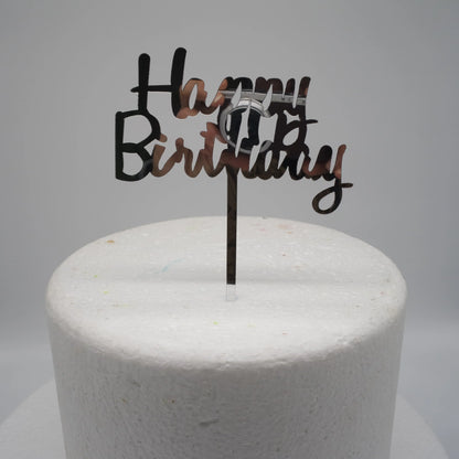 Caketopper-silber-Happy-Birthday-Schrift-glänzend