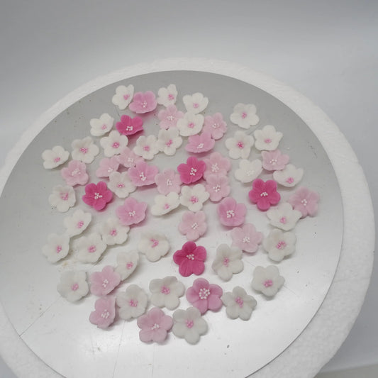 Zuckerblüten abgerundet handgemacht rosa weiß - Funny Bake