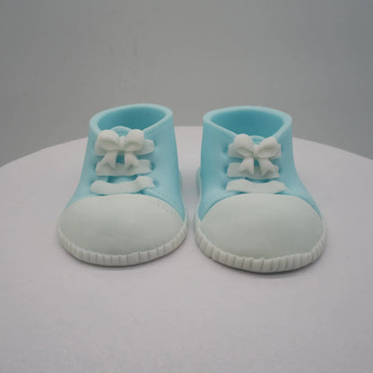 Babyschuhe Taufdeko blau essbar - Funny Bake