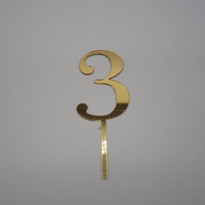 Tortenstecker Zahlen 0-9 gold - Funny Bake