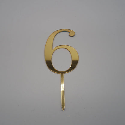 Tortenstecker Zahlen 0-9 gold - Funny Bake