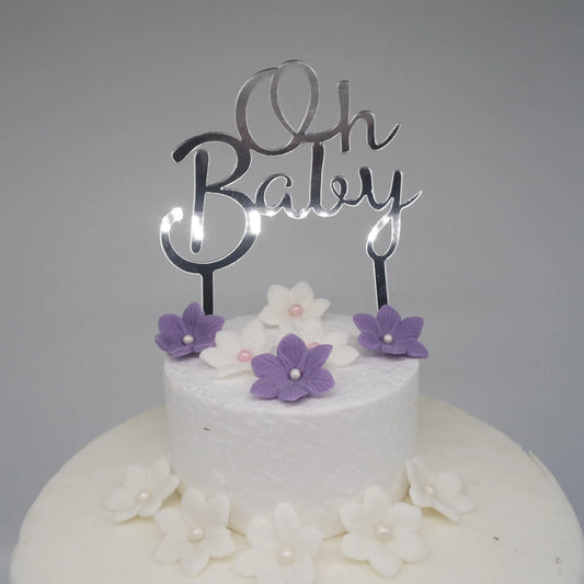 Tortenstecker OH Baby silber - Funny Bake