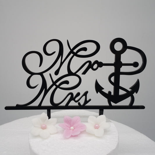 Caketopper-Anker-Hochzeit-Mr-Mrs-schwarz