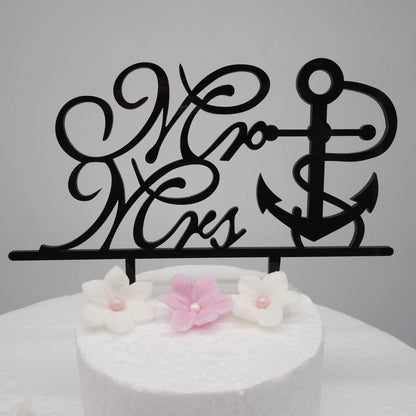 Caketopper Mr&Mrs mit Anker - Funny Bake