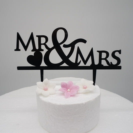 Tortenstecker-Caketopper-schwarz-Mr&Mrs-Hochzeit