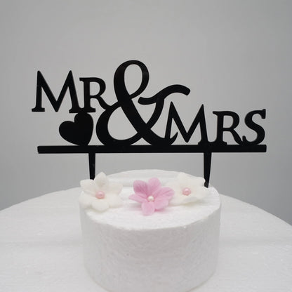 Tortenstecker-Caketopper-schwarz-Mr&Mrs-Hochzeit