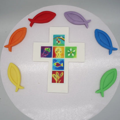 Bunte Fische 6St. aus Fondant essbare Tortendeko - Funny Bake
