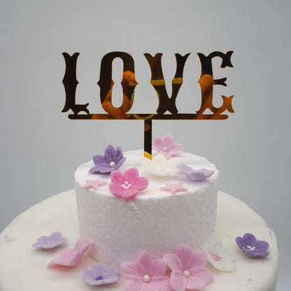 Tortenstecker Love gold topper Valentinstag