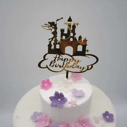 Tortenstecker "Fee mit Schloß"  gold - Funny Bake