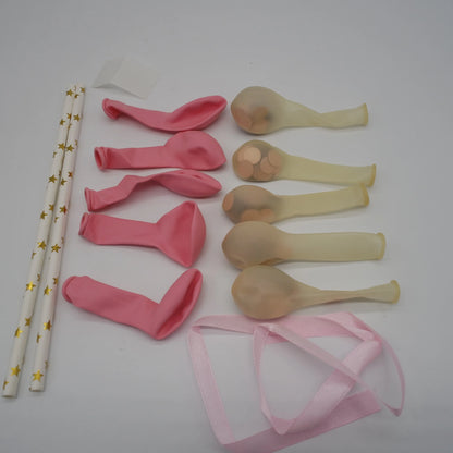 Ballon Girlande Caketopper rosa / weiß - Funny Bake