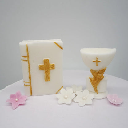 Kelch Bibel essbar Tortenaufleger Taufe Kommunion 