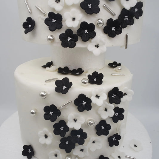 Essbare Blüten handgemacht  schwarz / weiss gothic - Funny Bake