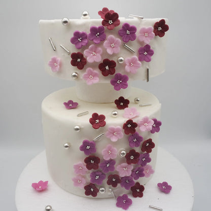 Zuckerblumen 60St. Bordeaux, purpur rosa - Funny Bake