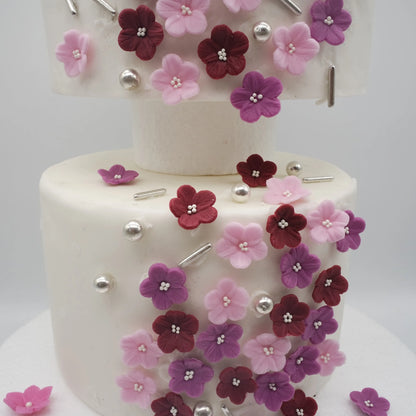 Zuckerblumen 60St. Bordeaux, purpur rosa - Funny Bake