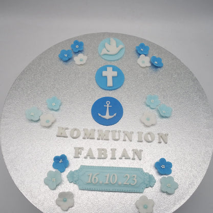 Kreise mit christlichen Symbolen - blau - Funny Bake