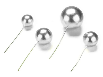 Tortenstecker Silber Kugeln 4St. - Funny Bake