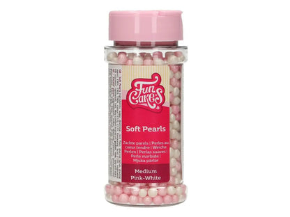 Weiche Zuckerperlen Pink-Weiß - Funcakes - Funny Bake
