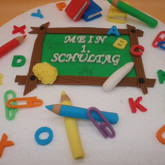 Essbare Tortendeko Zuckerdeko Einschulung Schultag 