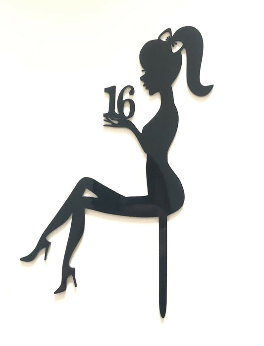 Caketopper-Sweet-16-Mädchen-Tortenstecker Topper
