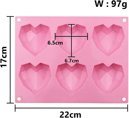 Schokoladenform  Herz 6fach Silikonform - Funny Bake