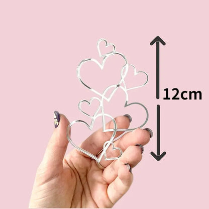 Topper Herzen Valentine silber / gold - Funny Bake