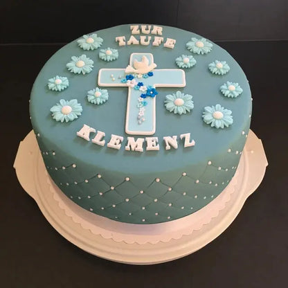 Tortenset mit Kreuz und eckigen Buchstaben - Funny Bake