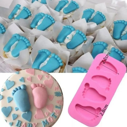 Babyfüsse Baby Fuss Silikonform klein  Fondant Kuchen genderparty