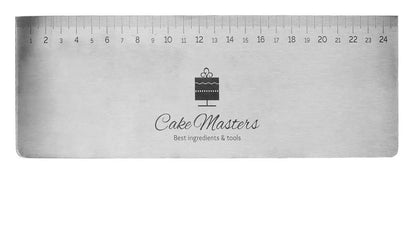 Edelstahl Tortenspachtel 25 cm mit Lineal - Funny Bake